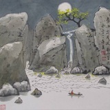 月夜桉树林